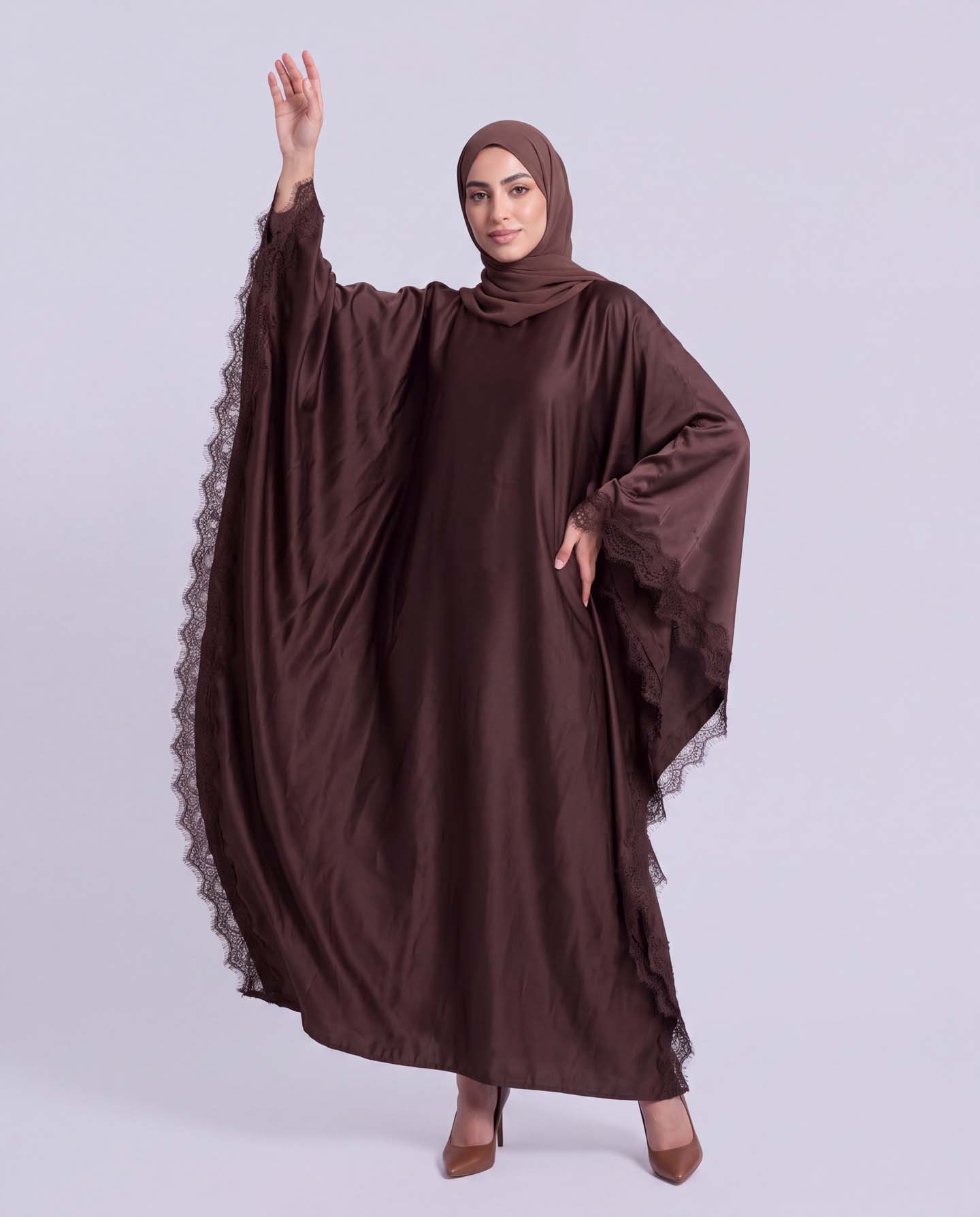 Butterfly Abaya - Mörkbrun