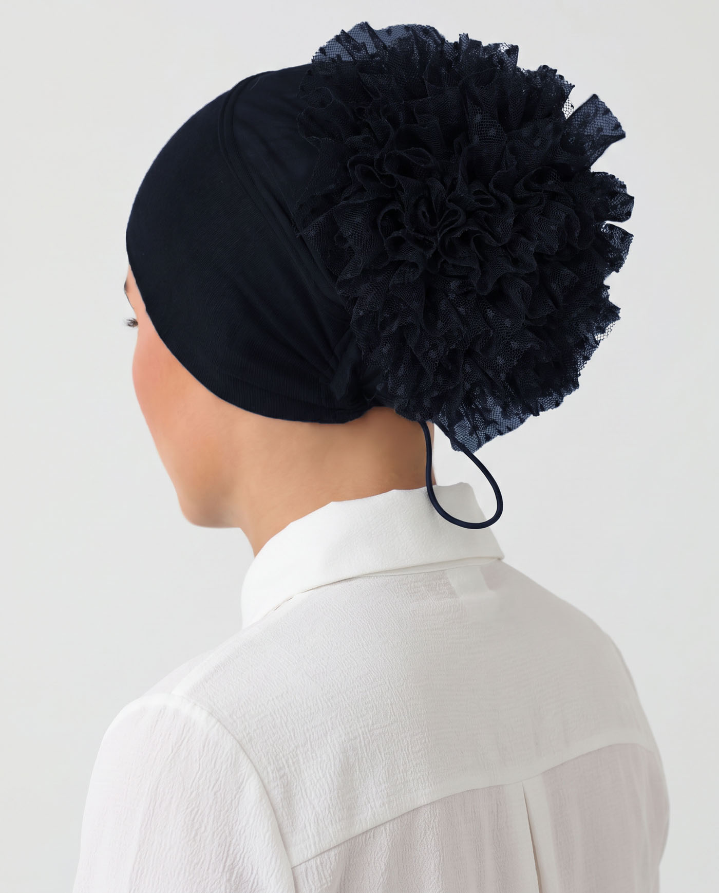 Adjustable Underscarf with Silicone and Puff - Midnight Blue