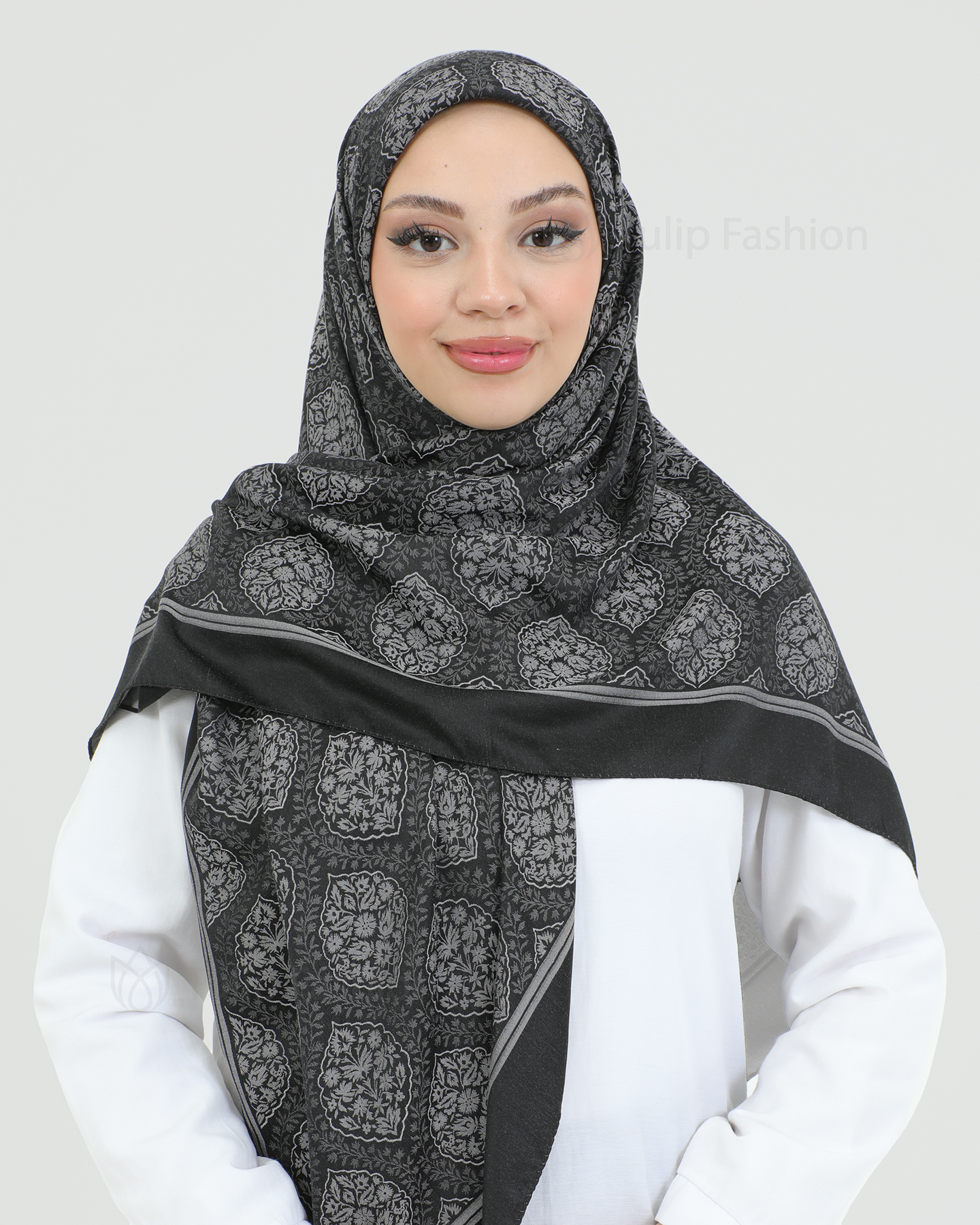 Hijab - Square Viskon 120 cm - Mörkgrå