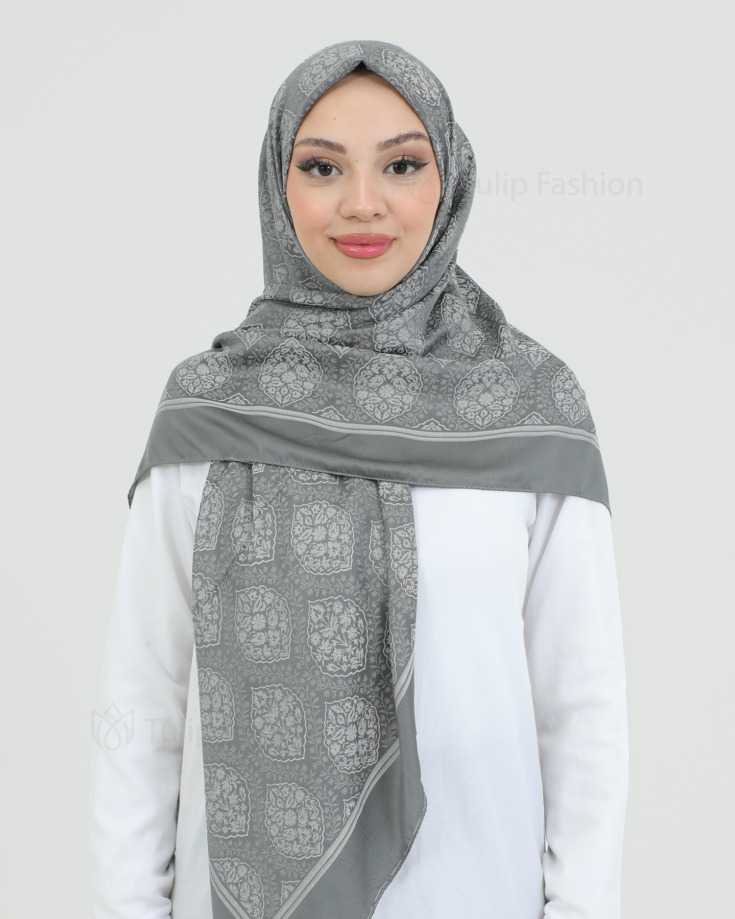 Hijab - Square Viskon 120 cm - Grå